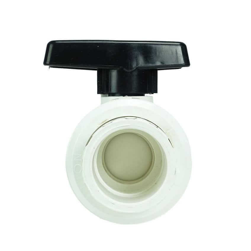 Alt View 1. Swim Central - HydroTools Swimming Pool ABS Female Socket Ball Valve - 7" - White and Black - White.