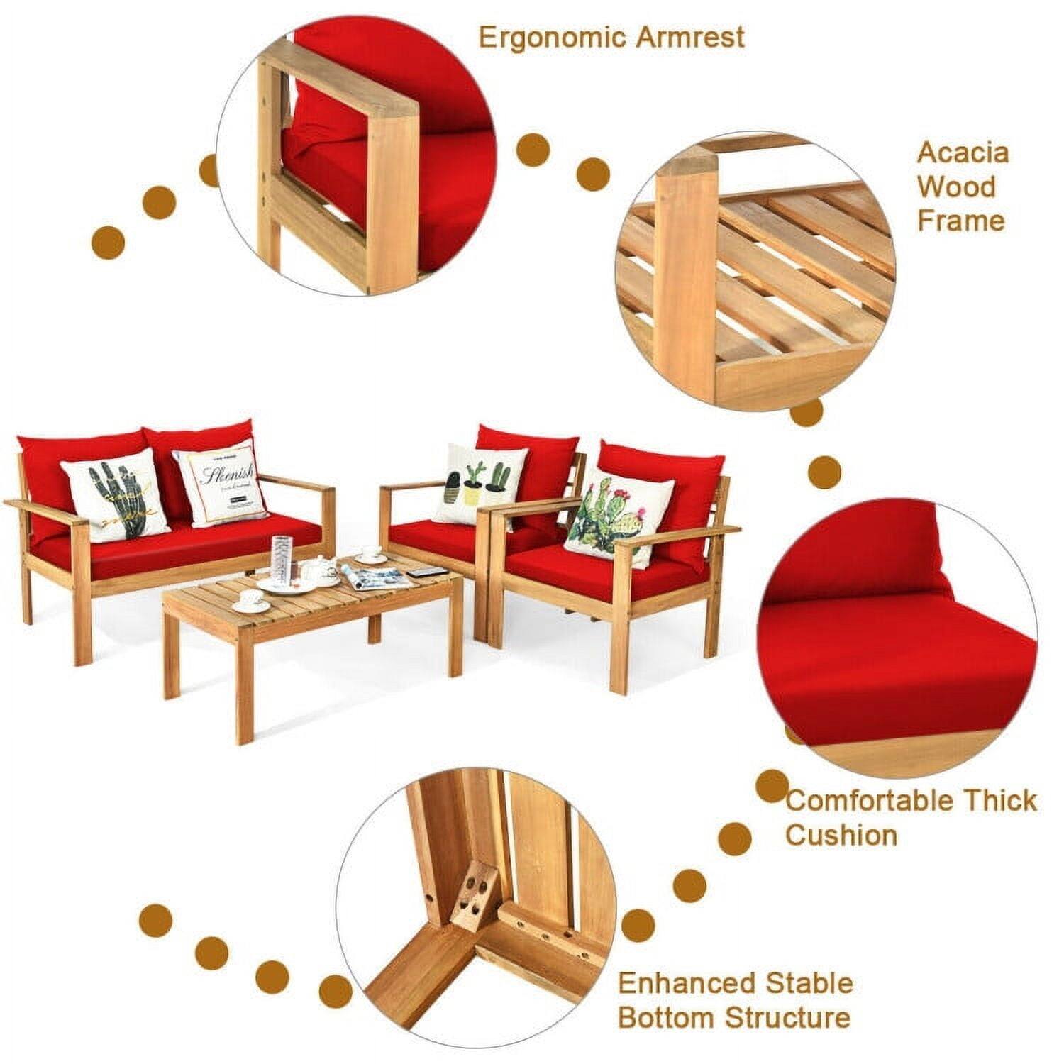 Ergonomic Armrest  
Acacia Wood Frame  
Comfortable Thick Cushion  
Enhanced Stable Bottom Structure