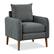 Front. Gymax - Gymax Modern Accent Chair Upholstered Mid-Century Armchair w/ Rubber Wood Legs Grey - Grey.