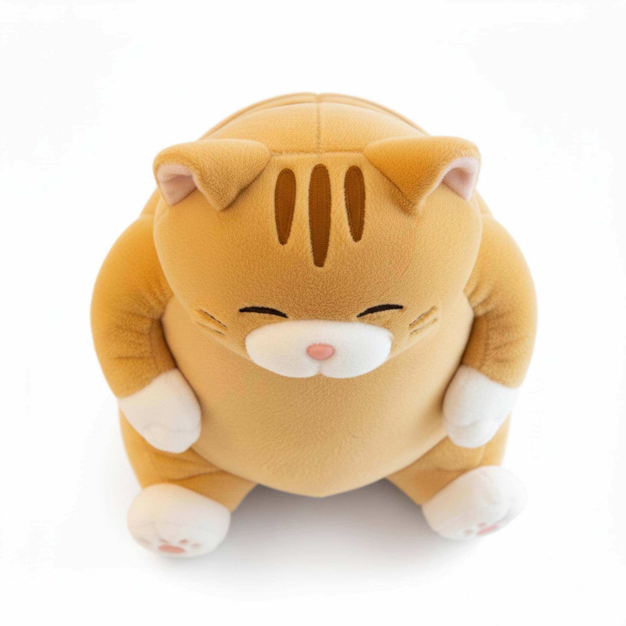 Alt View 10. New Era Distribution - Chubby Meow 12 Inch Plush Pillow | Orange - Orange.