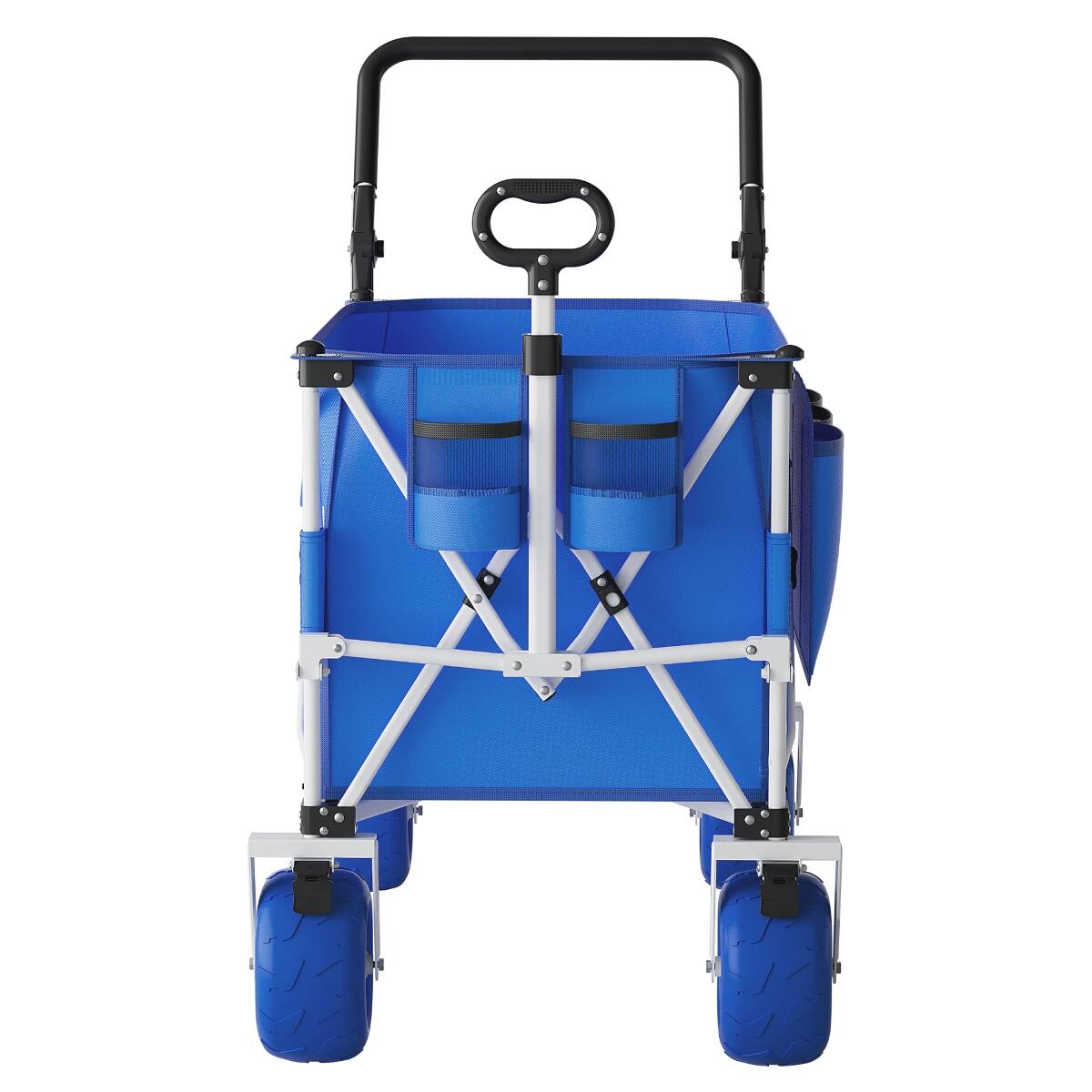 Alt View 3. Loheer - Loheer Heavy Duty Folding Wagon Cart, 400L Large Capacity Wagon with Adjustable Handle, All Terrain Beach Tires.