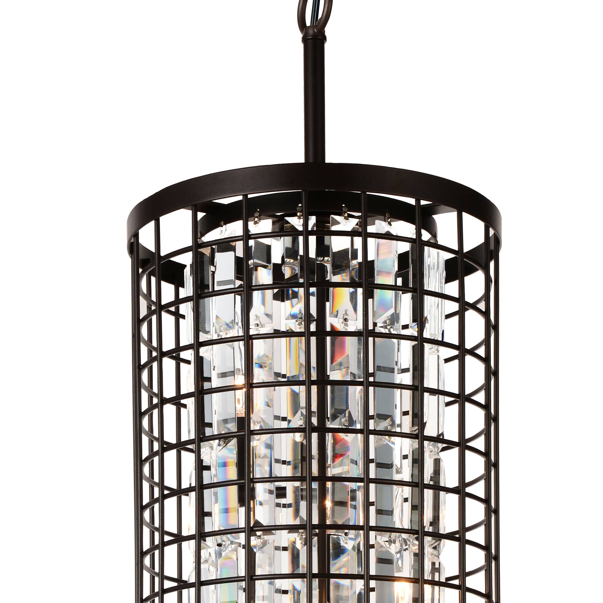 Back. CWI Lighting - Meghna 4 Light Up Chandelier With Brown Finish - Brown.
