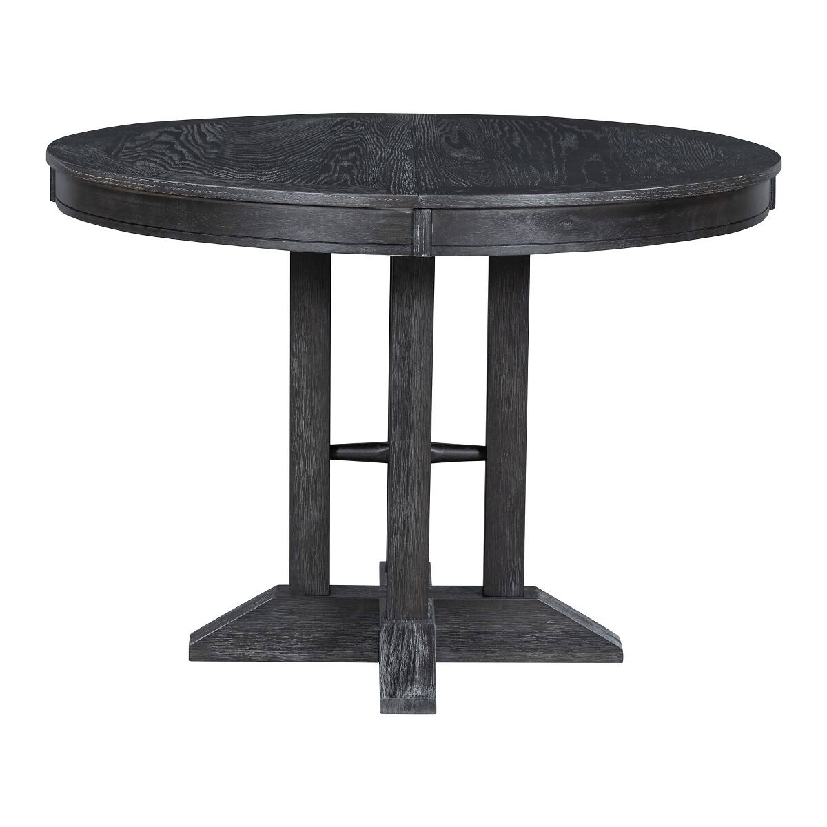 Alt View 7. Loheer - Loheer Black Extendable Dining Table, Round Farmhouse Table for Kitchen and Dining Room - Black.