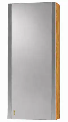 Front. AGA - AGA 18W x 48H x 13D Upper Cabinet - RH - Oak - Stainless Steel - Stainless Steel.