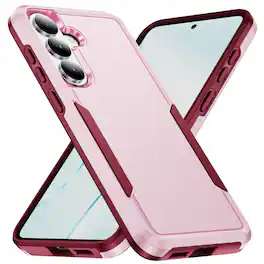 UUCOVER - Shockproof Case for Samsung Galaxy A17 5G Soft TPU Inner Layer and Hard PC Outer Back Cover Double Layer Cover - Pink