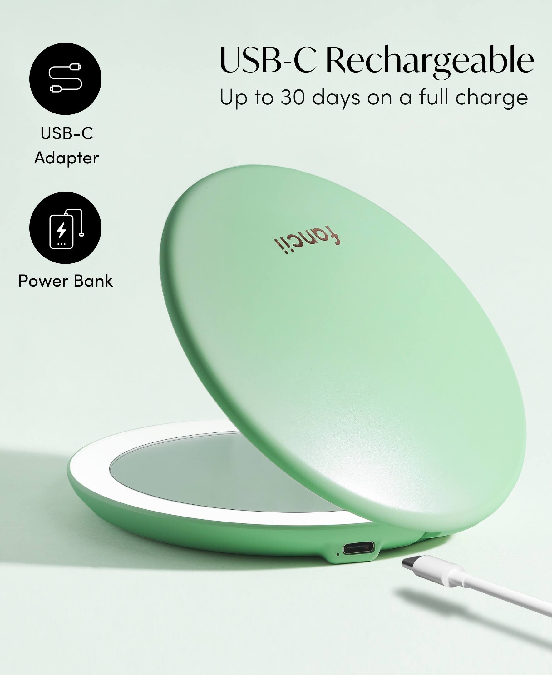 USB-C Adapter USB-C Rechargeable Up to 30 days on a full charge Power Bank