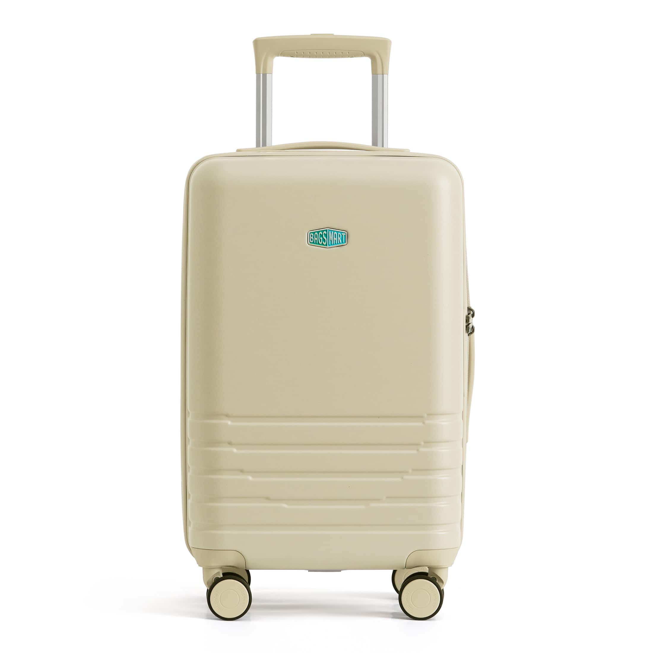 Bagsmart - Getaway 19" Carry-On Luggage, Lightweight Hardside Suitcase with 360 Double Spinner Wheels & TSA Lock - Light Yellow