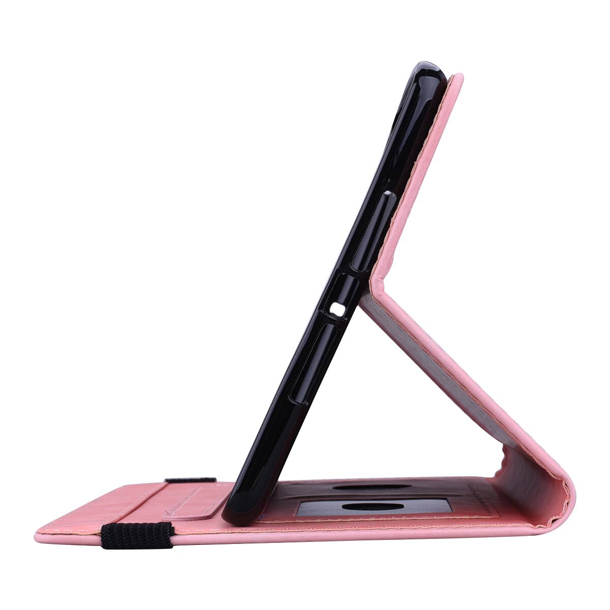 Alt View 4. Dteck - Case for Samsung Galaxy Tab S10 Ultra & S9 Ultra & S8 Ultra (X920/X910/X900),Shockproof Embossed PU Leather Folio Cover - Pink.