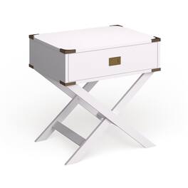 Furniture of America - Nenol Contemporary Wood X-Shape Legs End Table - White