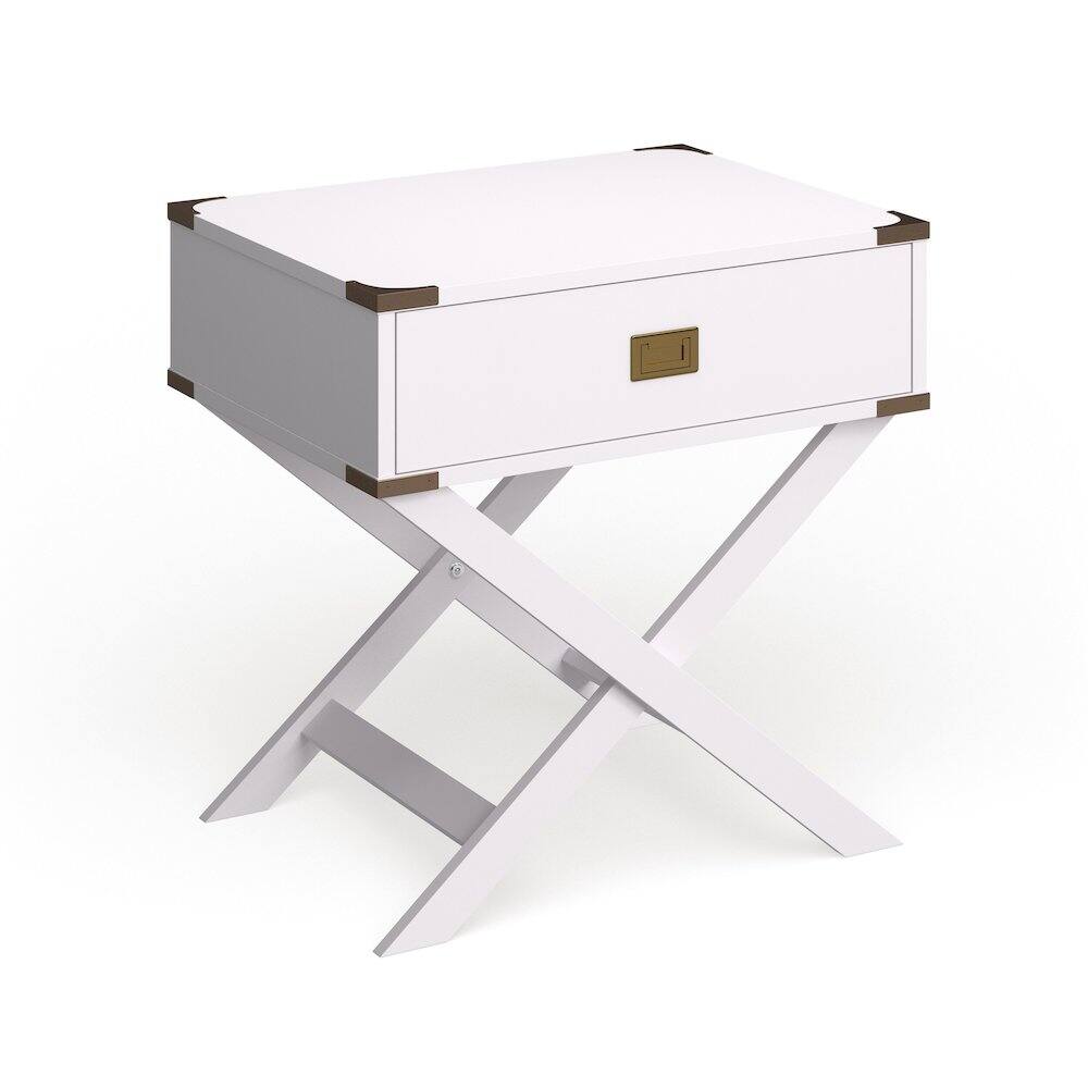 Front. Furniture of America - Nenol Contemporary Wood X-Shape Legs End Table - White.