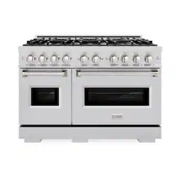 ZLINE - 48" Classic Double Oven Dual Fuel Range with 8 Burner Gas Cooktop (CDR48) - Stainless Steel