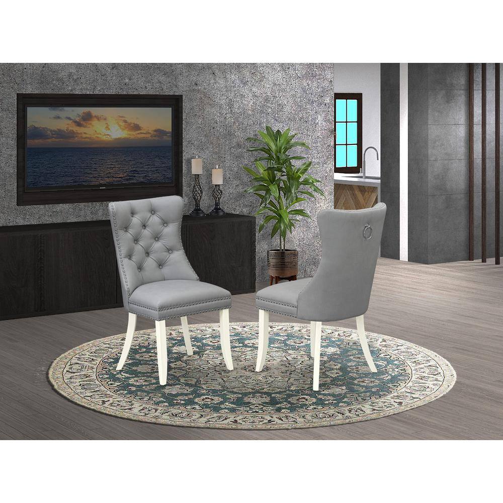 Alt View 2. East West Furniture - Parson Chairs - White.