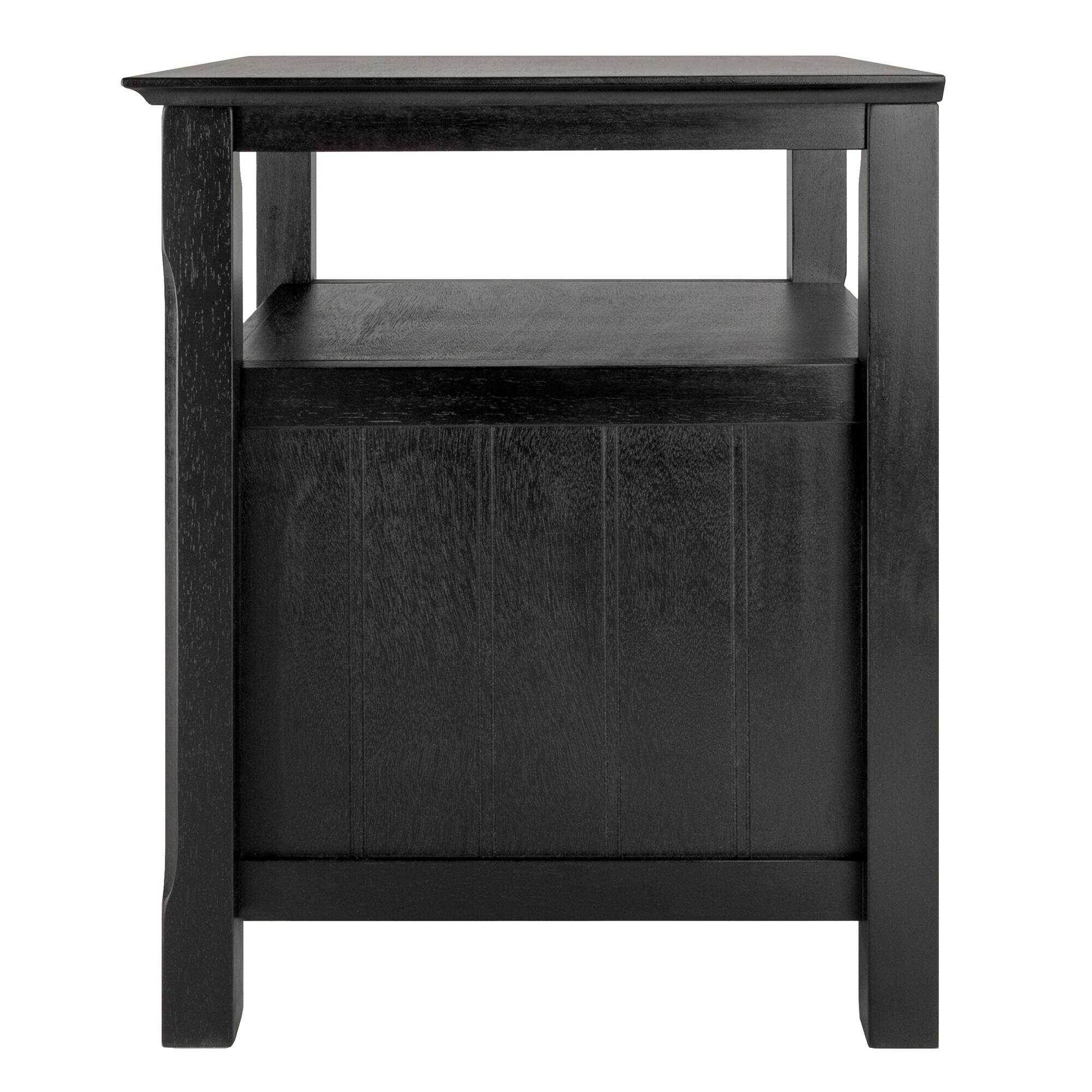 Back. Winsome Wood - Timber Accent Table, Nightstand - Black.