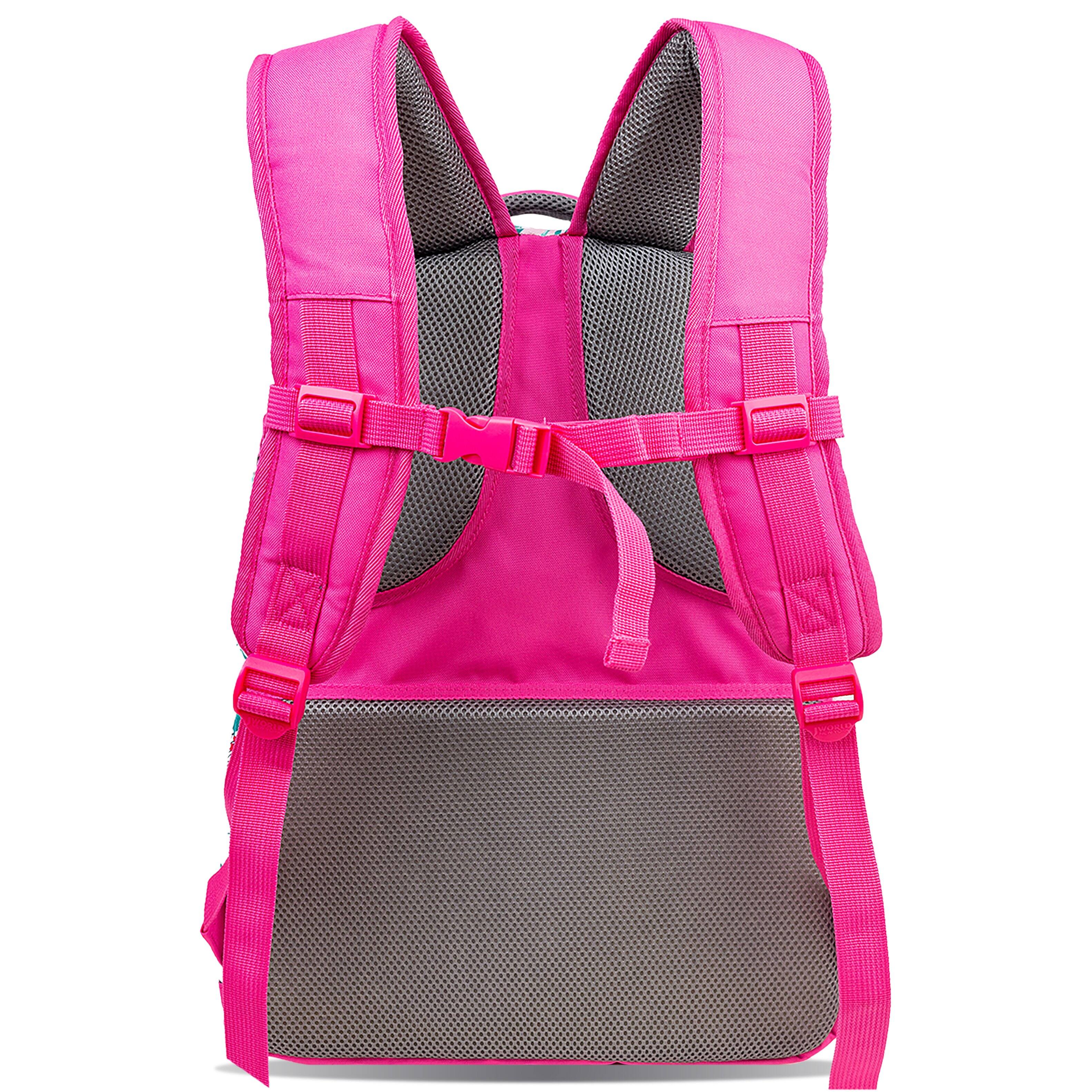 Back. J World - J World Girls Atom 18.5" Multi-Compartment Laptop Backpack for School and Travel, Palm Leaves - PALM LEAVES.