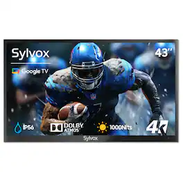 Sylvox - 43" Outdoor TV, 1000nits Google Smart TV, IP55 Waterproof Partial Sun Outside TV(Deck Pro3.0)