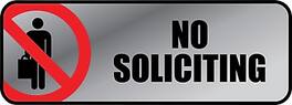Cosco - Brushed Metal No Soliciting Signs, 3"x 9" - Gray