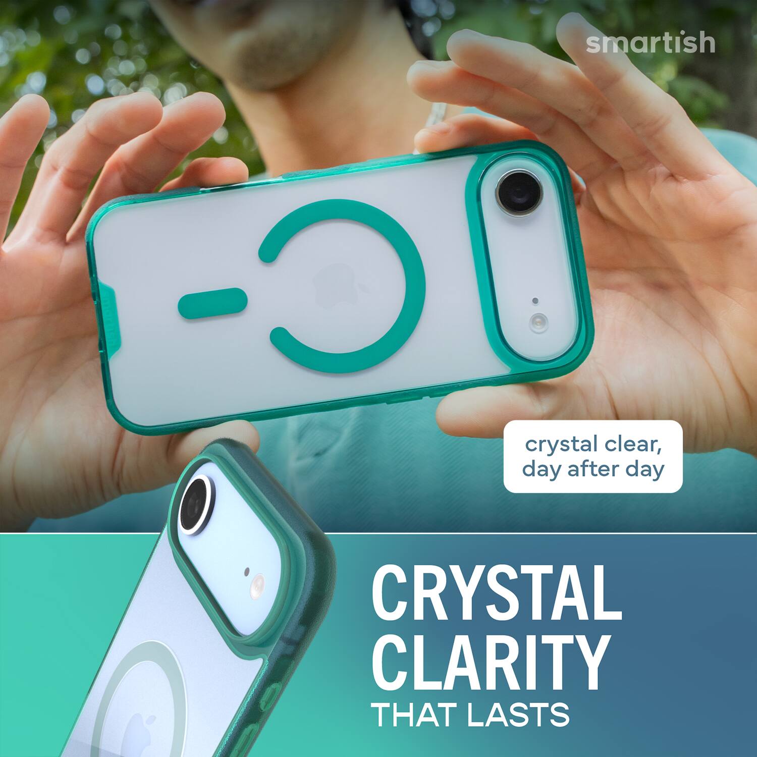 smartish  
crystal clear, day after day  
CRYSTAL CLARITY THAT LASTS