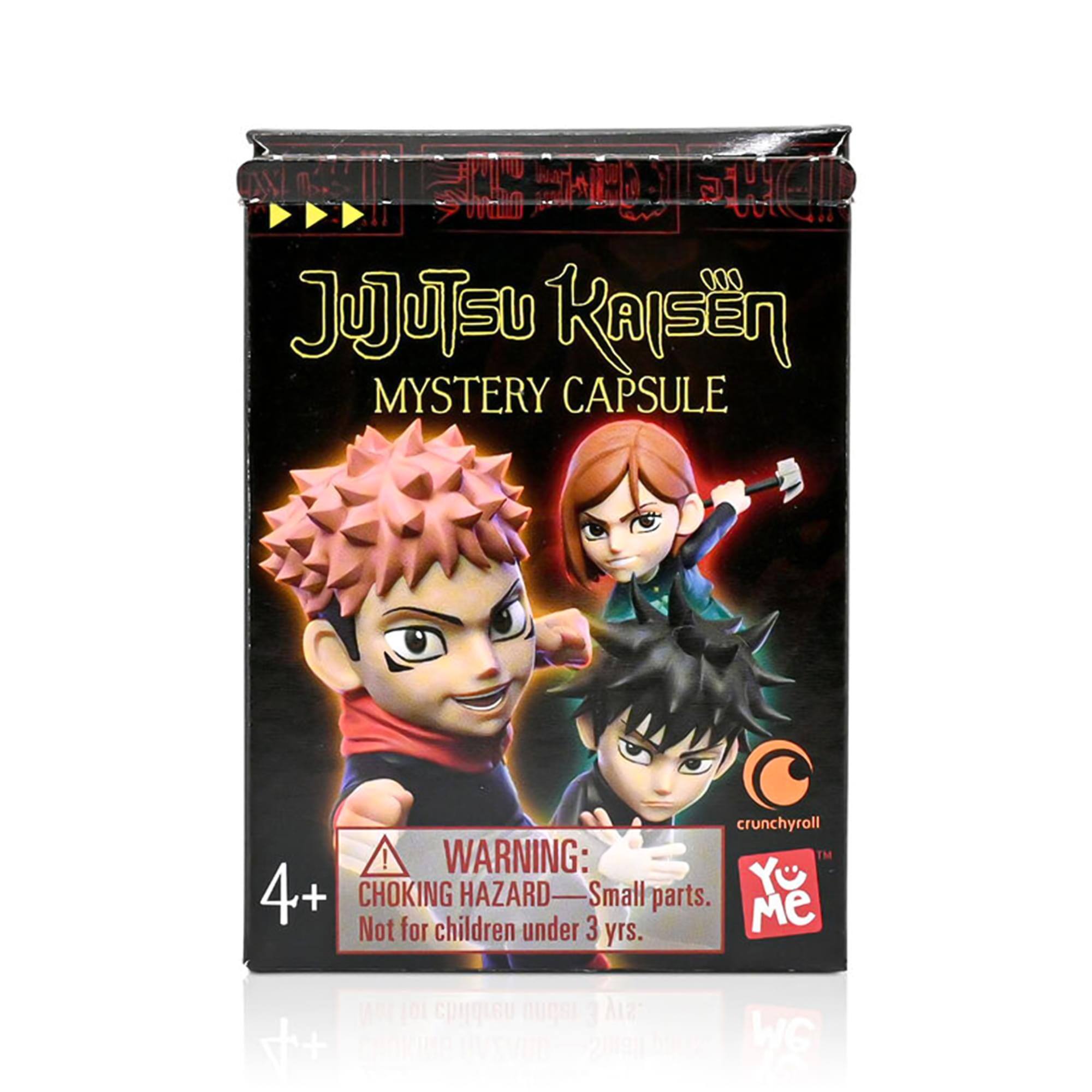 Jujutsu Kaisen Mystery Capsule  
crunchyroll  
WARNING: CHOKING HAZARD - Small parts. Not for children under 3 yrs.  
4+