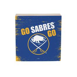 Evergreen Enterprises - Buffalo Sabres 6" Square Fan Chant Wood Block Shelf Sign - Multicolor