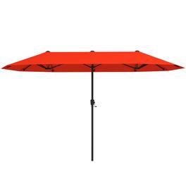 Costway - 13 FT Large Patio Umbrella Outdoor Double-Sided Table Market Umbrella for Garden - Orange