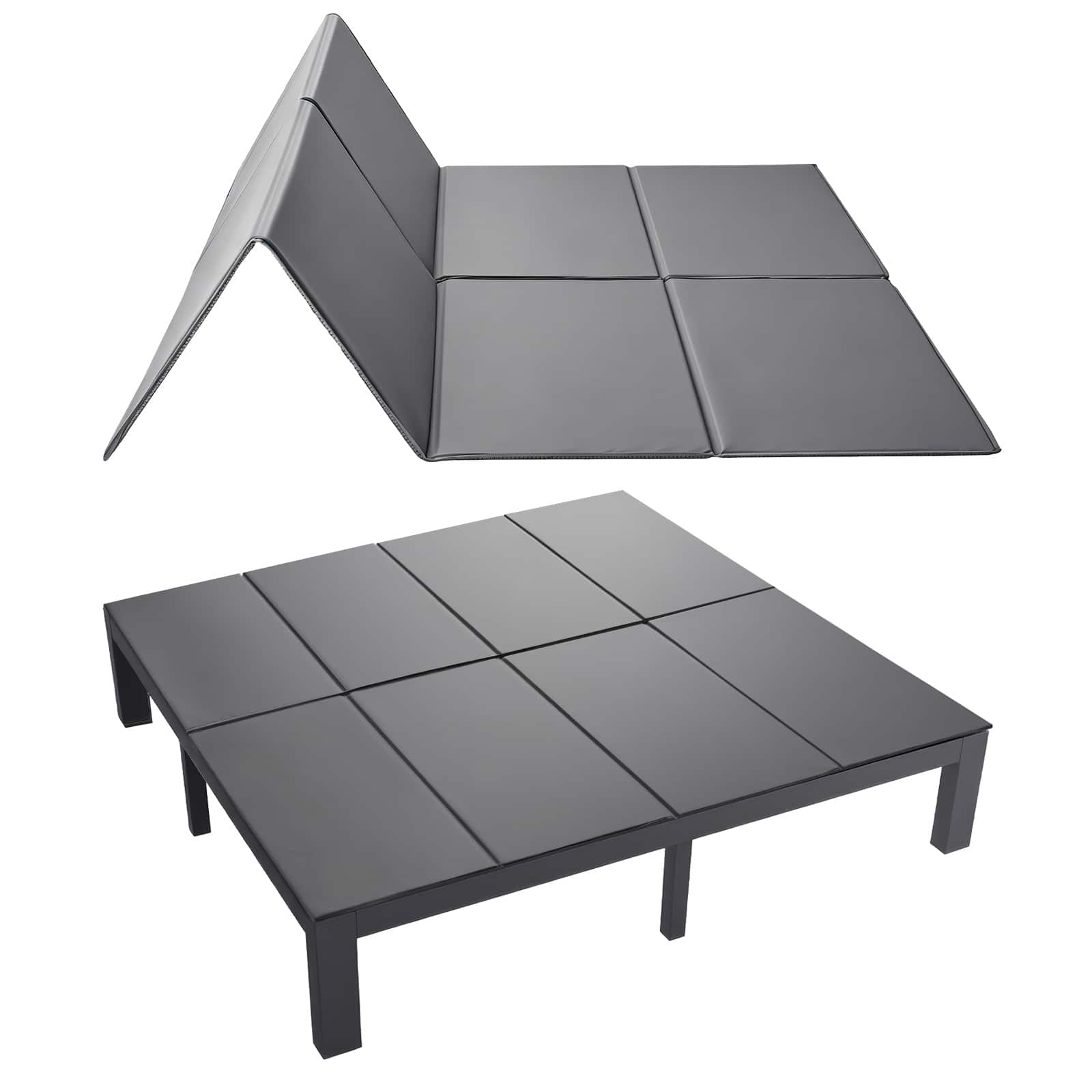 Photos - Bed Vevor  Bunkie Board, King Size 80.3 x 75.9 in, Foldable  Board Under Mattress with Hook-and-Loop Straps, PP Core - Gray 