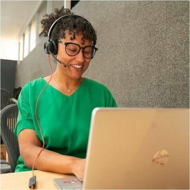 Alt View 4. HP - Poly Blackwire 8225 Headset +USB-C/A Adapter TAA - Microsoft Teams Certification - Stereo - USB Type C - Wired - 32 Ohm - Unknown.