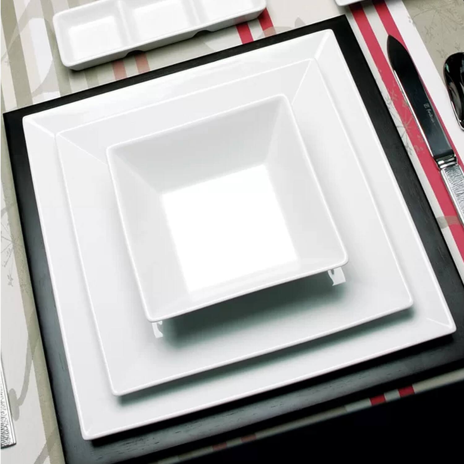 Back. American Atelier - Kingsley White 12PC Dinner Set - White.