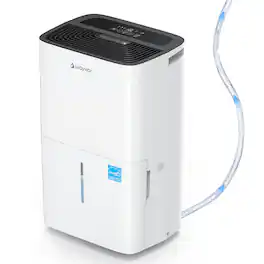 Waykar - 150 Pint Energy Star Dehumidifier with Bucket & Pump and Auto Defrost 7,000 Sq. Ft. for Bedroom and Basement - White
