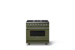Viking - 36 in. Wide 6 Burner Pro5S 5.6 Cu. Ft. Freestanding Sealed Dual Fuel Convection Range - Martini - Martini