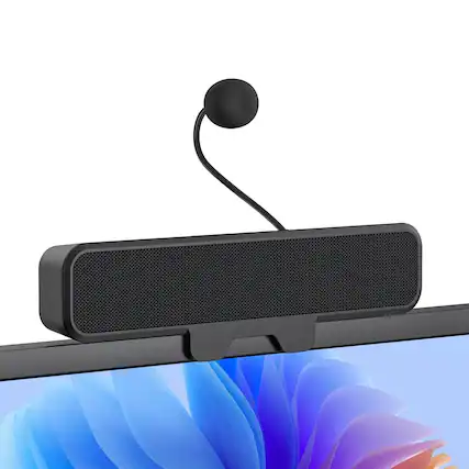 Front. Dazzed Corner - Computer Speakers with Detachable Mic - Black.