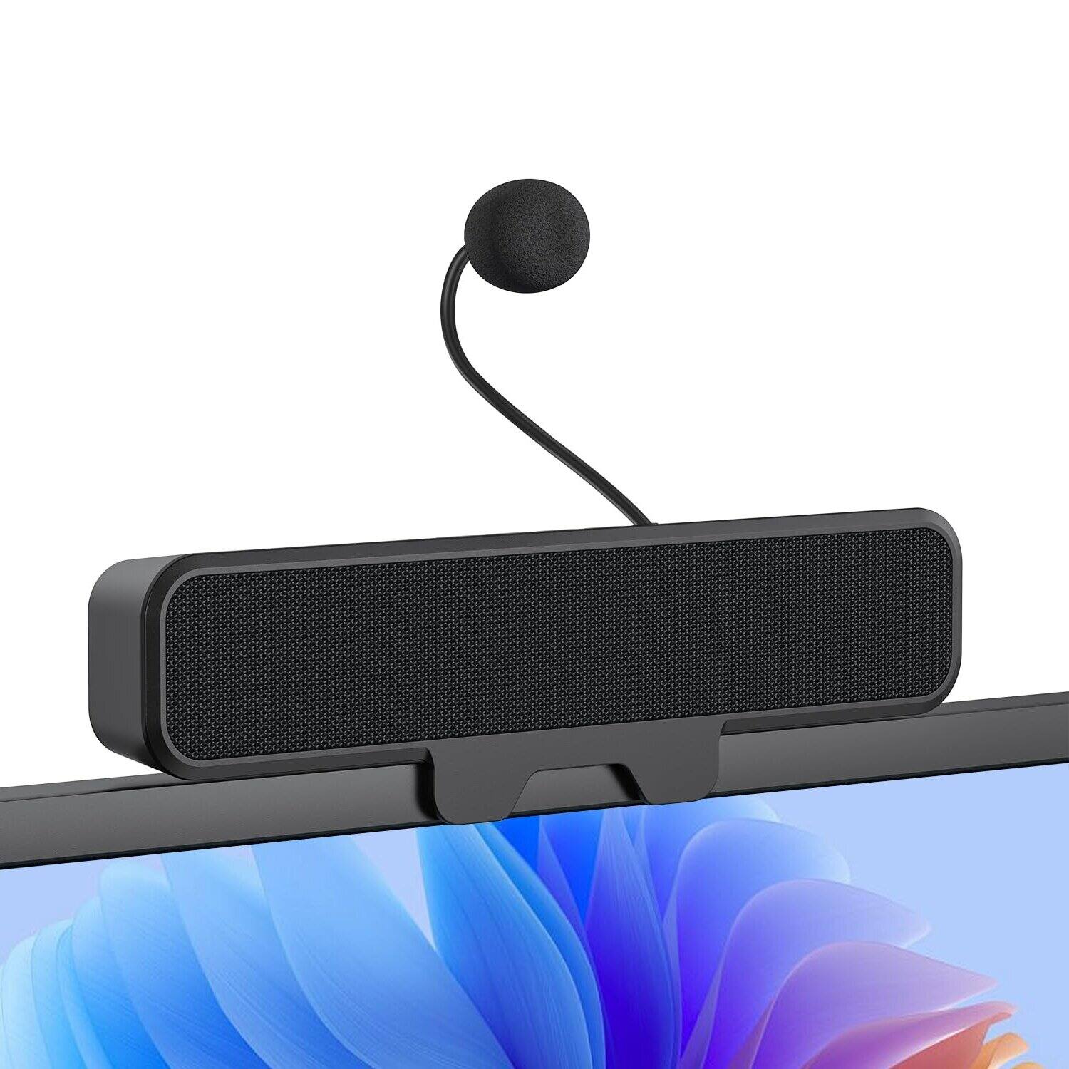 Front. Dazzed Corner - Computer Speakers with Detachable Mic - Black.