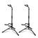 Front. 5 CORE - Guitar Stand Pair Floor Folding Holder Soporte Para Guitarra for Acoustic Electric Bass - Black.