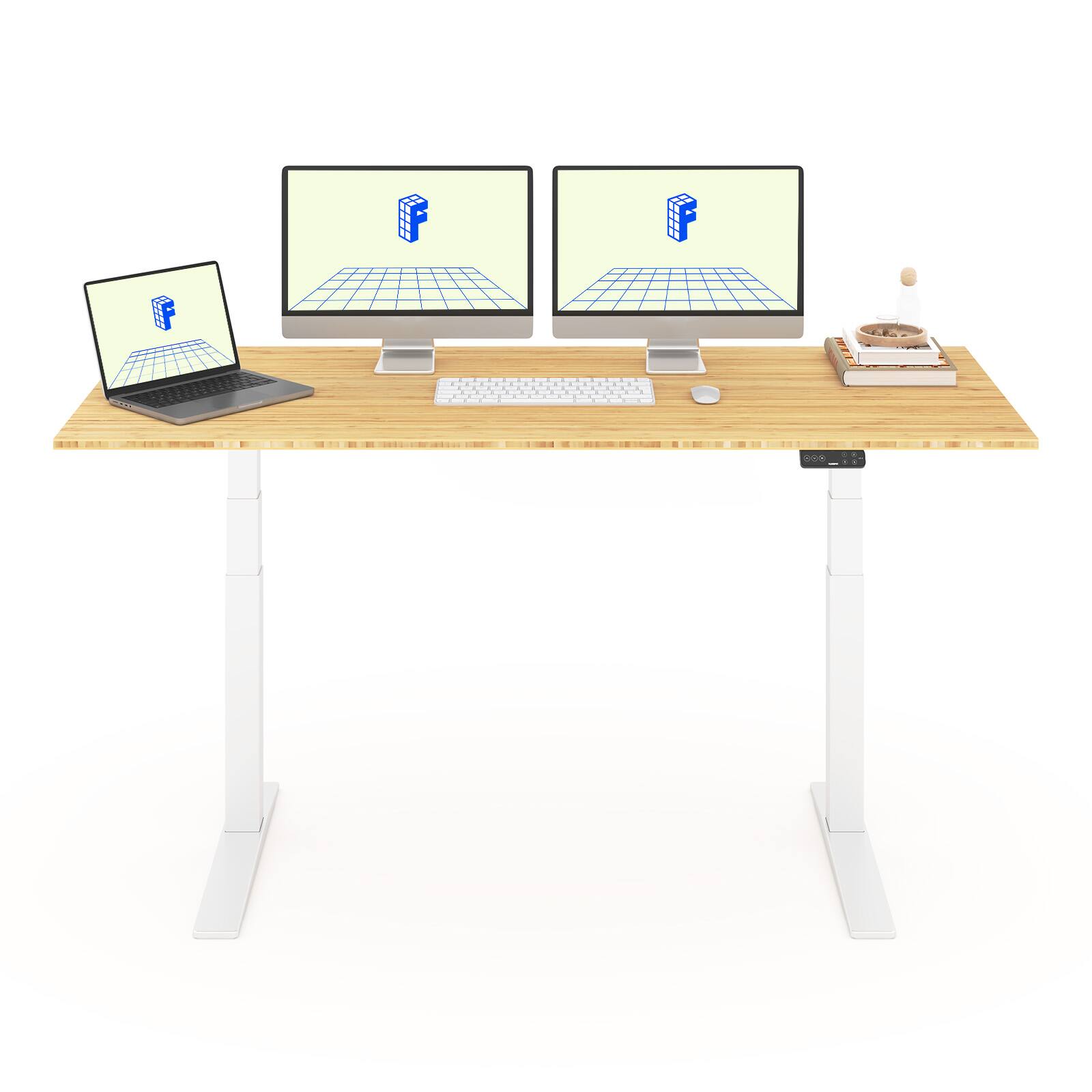 FlexiSpot E7Pro 72''W Electric Adjustable Standing Desk, /White