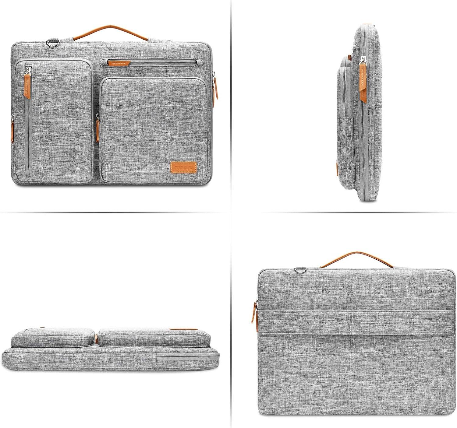 Alt View 2. mosiso - 360 Protective Laptop Shoulder Bag 13-13.3 inch for MacBook Pro 14 HP Dell Lenovo Asus Notebook - Gray.