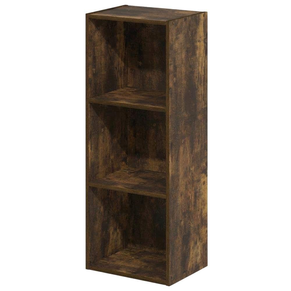 FurniFact - Wooden Bookcase with Adjustable Shelves and Durable Design - Amber Pine