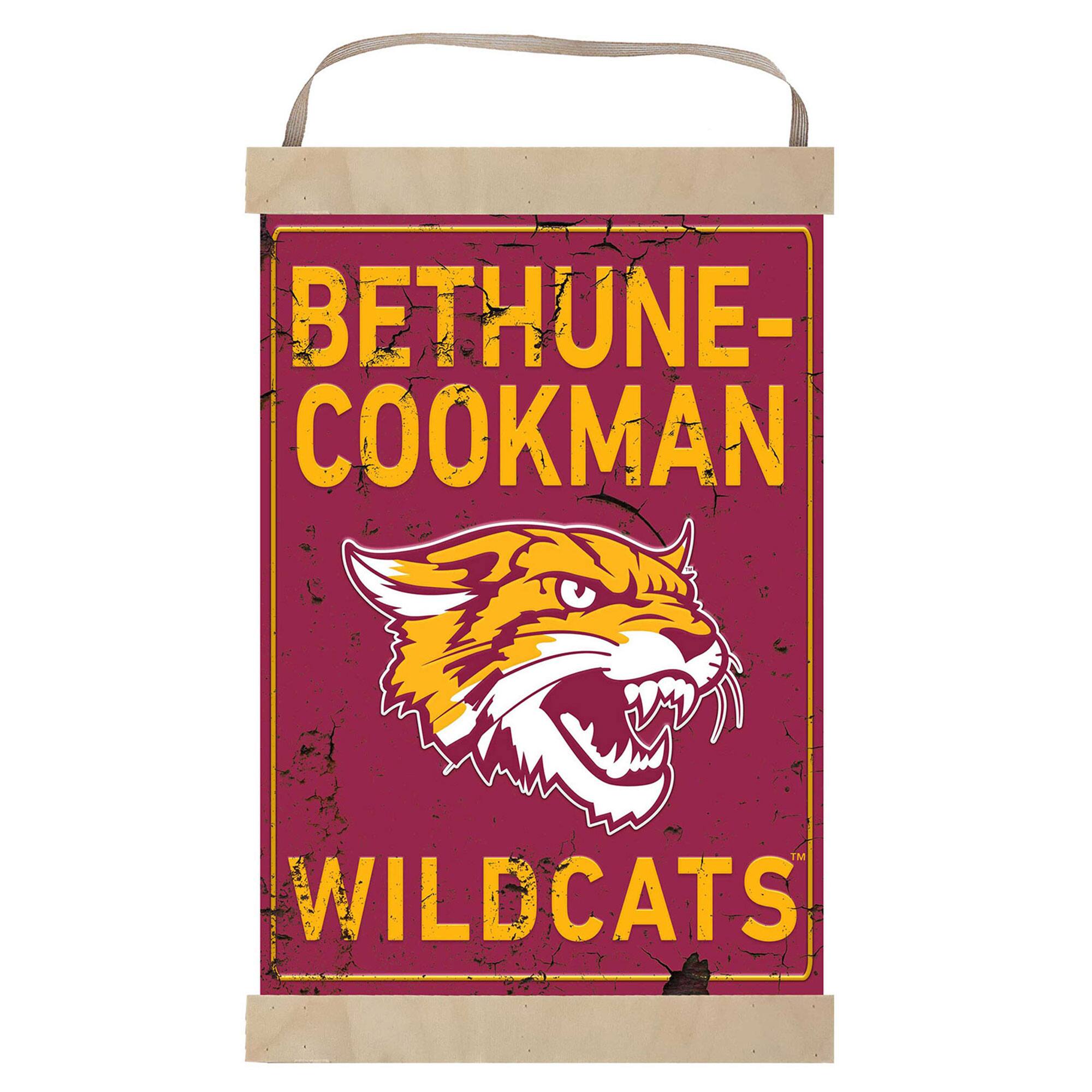 Bethune-Cookman Wildcats Faux Rust Banner Sign