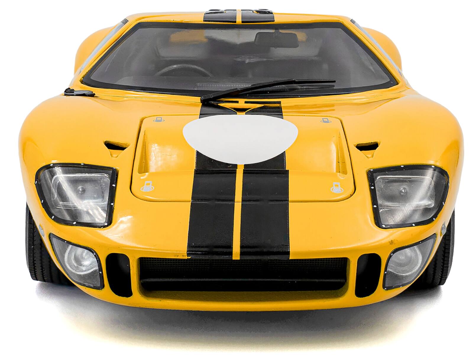 Alt View 4. Solido - 1968 Ford GT40 MK1 Yellow with Black Stripes "Competition" Series 1/18 Diecast Model Car by Solido.