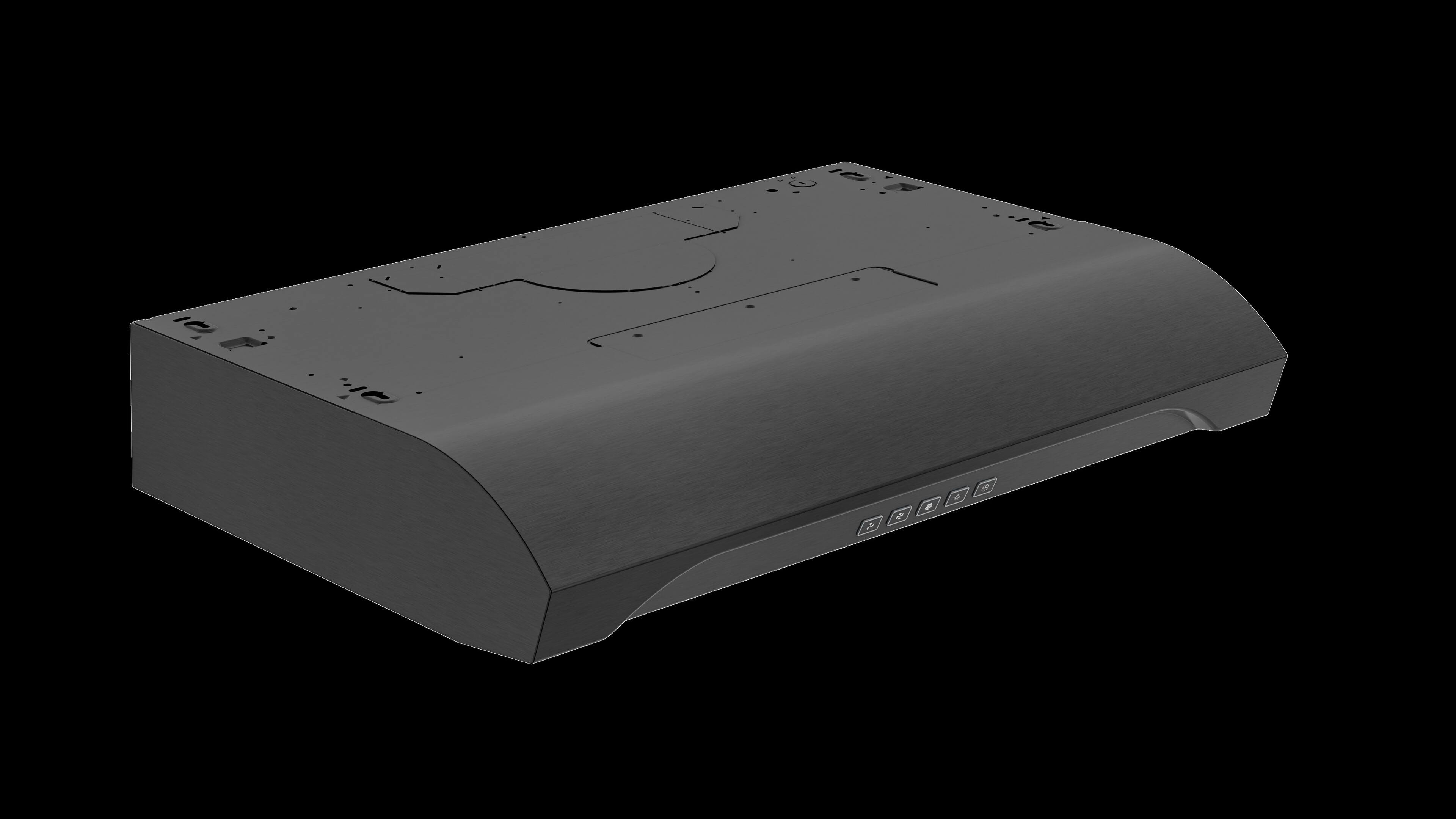 Alt View 2. Broan - Alta 30-Inch 350 MAX Blower CFM 1.5 Sones Black Stainless Range Hood - Stainless Steel.