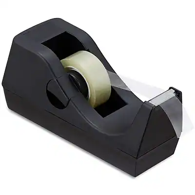 Front. Staples - Desktop Dispenser - Black.