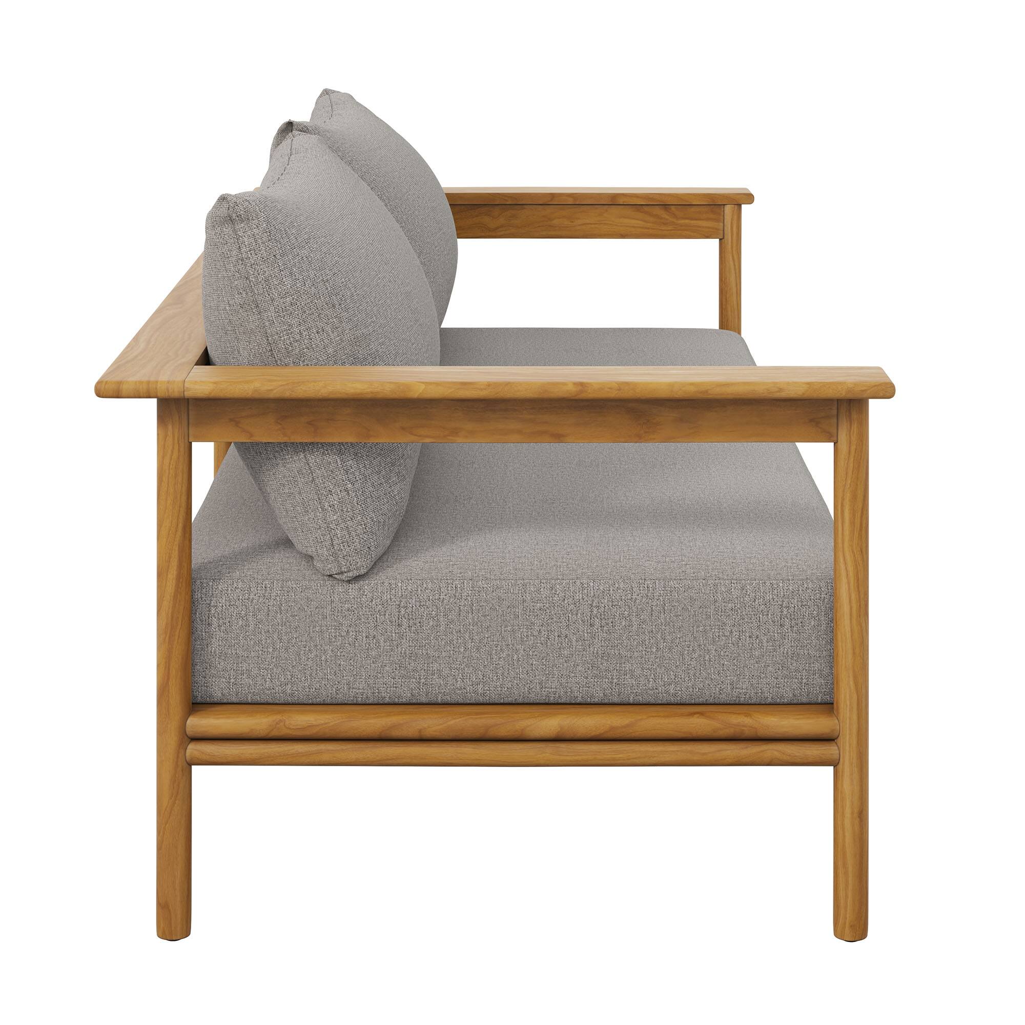 Back. Modway - Wren Outdoor Patio Teak Wood Sofa by Modway - Natural Driftwood.