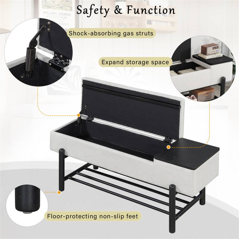 Safety & Function

- Shock-absorbing gas struts
- Expand storage space
- Floor-protecting non-slip feet