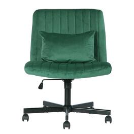 GOODSILO - Linen Upholstered Ergonomic Office Chair with Adjustable Height and Tilt Mechanism for Home Workspaces - Green