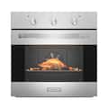 Empava - 24 in. Electric Single Wall Oven 2.3 cu. ft. Capacity Knob Control Kitchen Compact Convection Oven - Stainless Steel