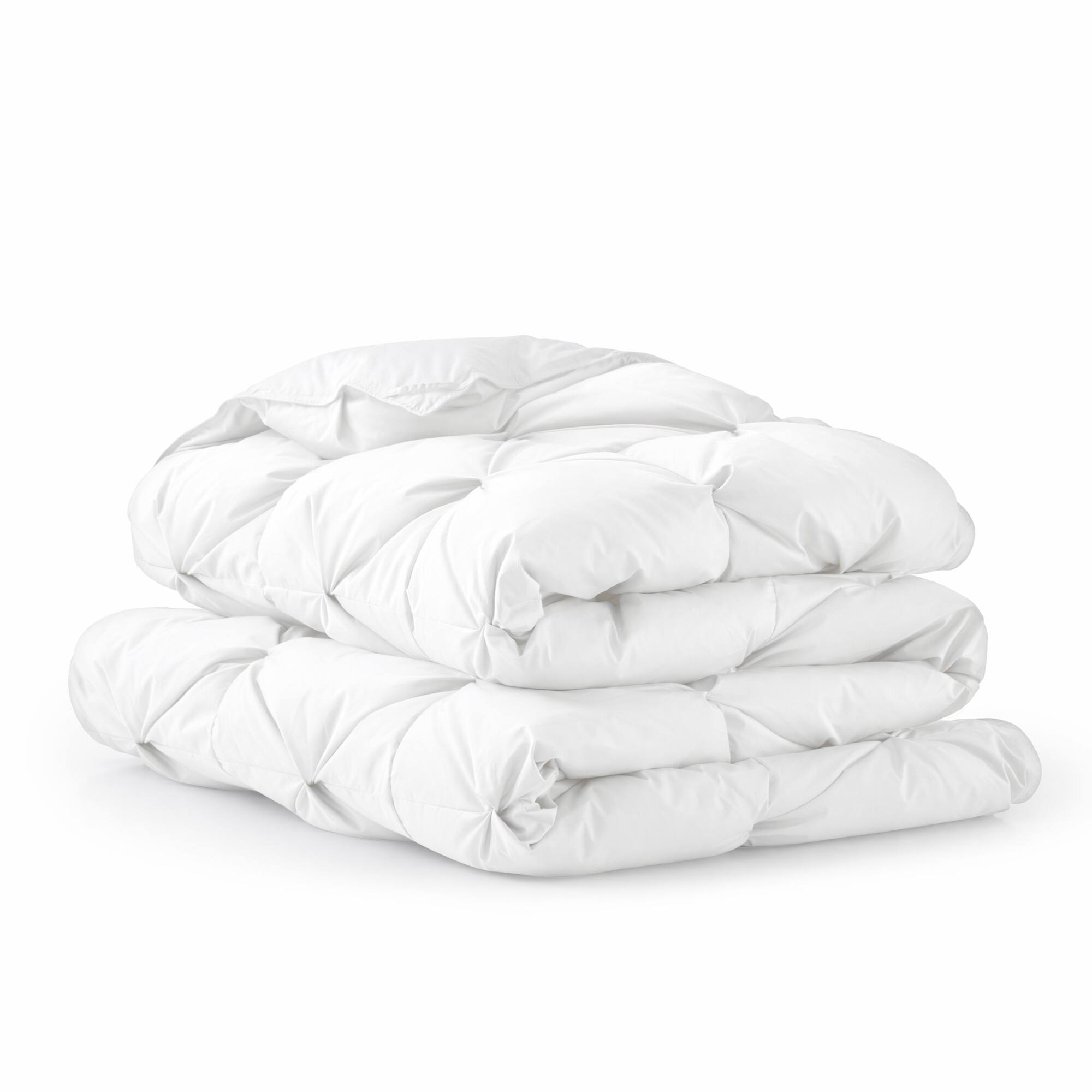 Alt View 1. Peace Nest - Peace Nest Cotton Blend White Goose Down Fiber Comforter Duvet Insert with Pintuck Pleat, White, Twin - White.