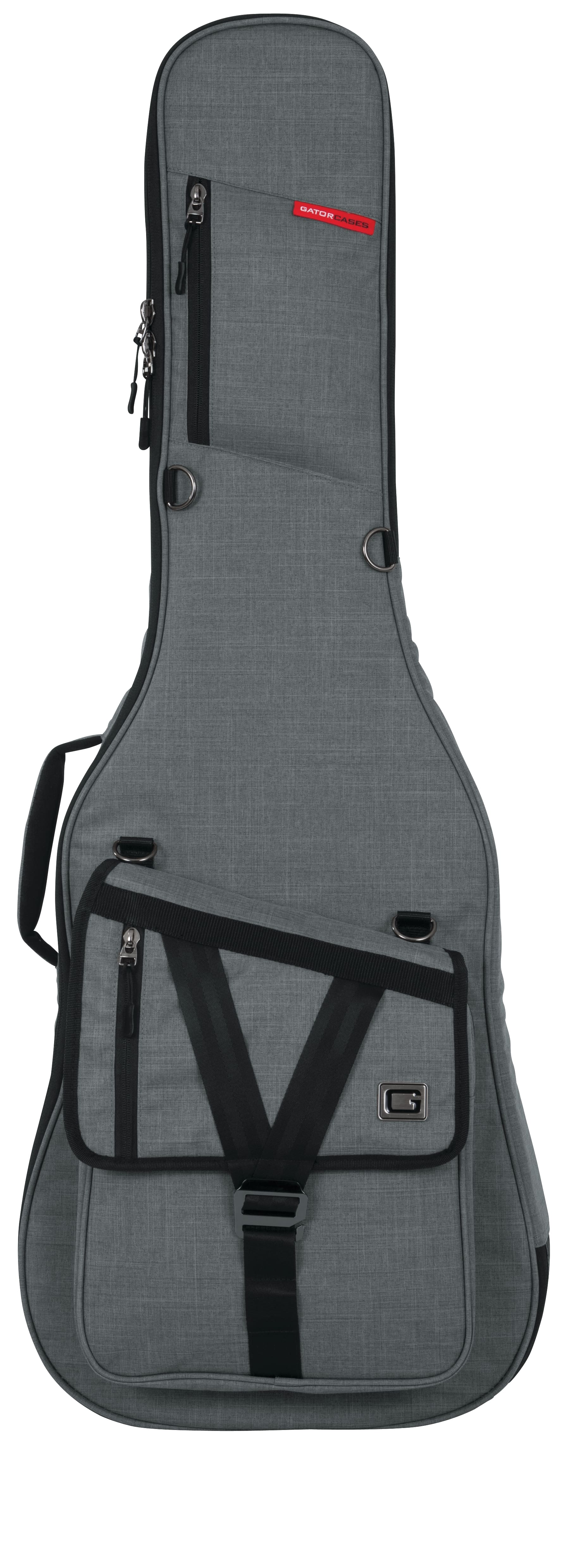 Gator - Transit Series Lightweight Electric Guitar Gig Bag w/ Back Pack Straps & Rubberized Base, Protects Against Wear & Spills - Light Gray