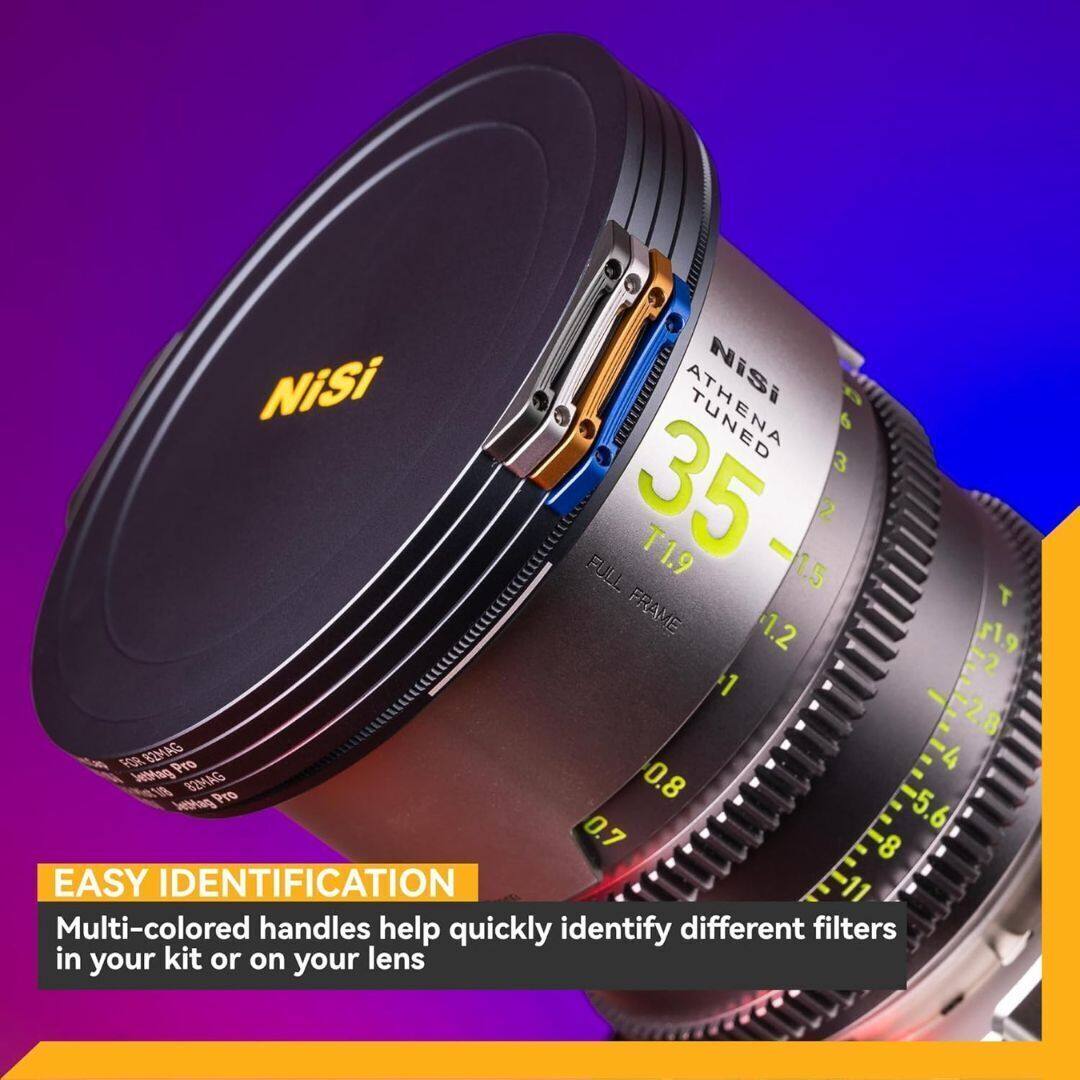 NiSi NiSi TUNED 6 3 35 T1.9 2 FULL 1.5 T FRAME 1.2 r19 -2 1 -2.8 FOR B2MAG Pro -4 bebag ZMAG 0.8 1 Pro belag 5.6 0.7 -8 EASY IDENTIFICATION 11 Multi-colored handles help quickly identify different filters in your kit or on your lens