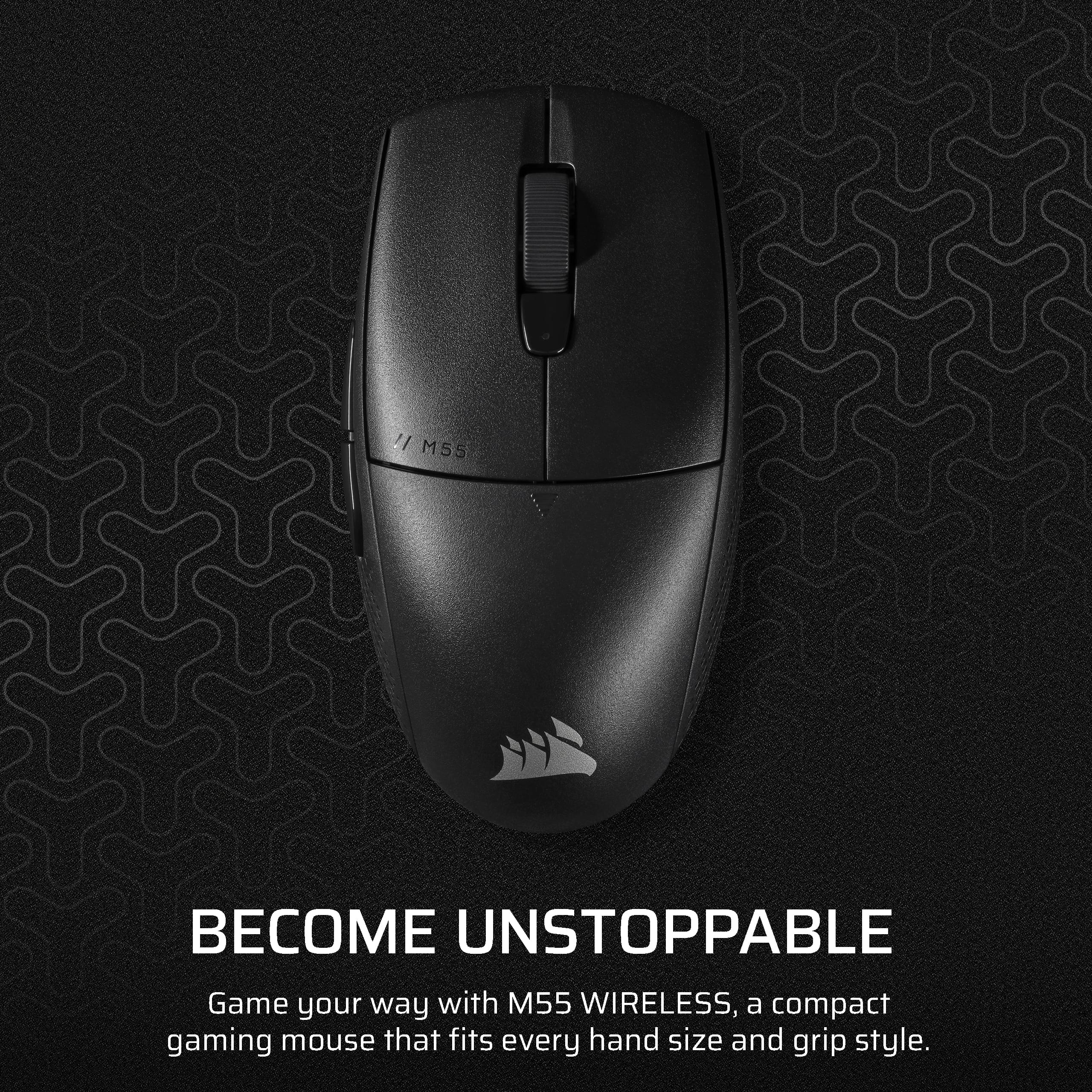 Become Unstoppable. Game your way with the M55 Wireless, a compact gaming mouse that fits every hand size and grip style.