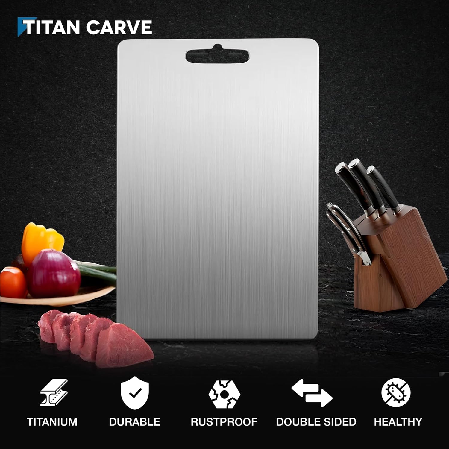 TITAN CARVE

- TITANIUM
- DURABLE
- RUSTPROOF
- DOUBLE SIDED
- HEALTHY