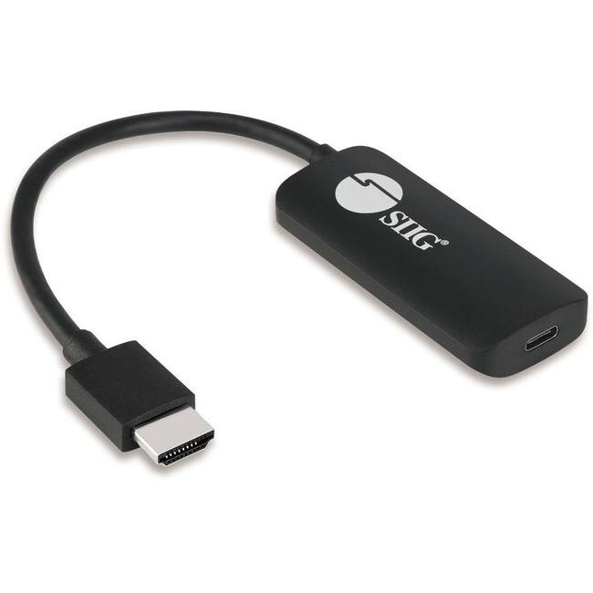 SIIG Inc - SIIG HDMI to USB-C Port 4K 60Hz Converter Adapter - NOT a Bi-Directional Adapter - Compliant with HDMI 2.0a & HDCP 2.2 - Black