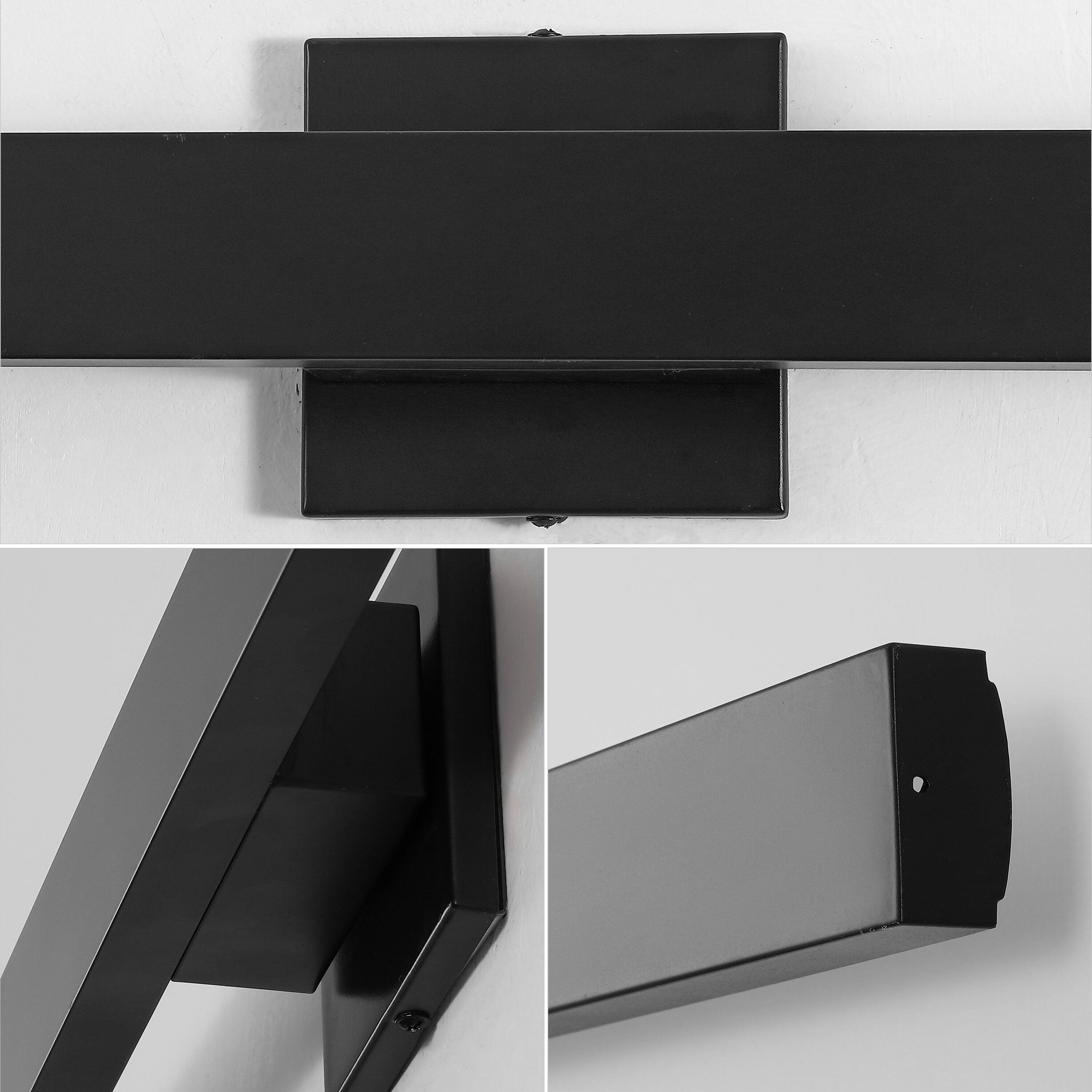Alt View 5. Jonathan Y - Vara 49.5" Modern Minimalist Indoor/Outdoor Metal 350-Degree Rotate Dimmable Integrated Linear LED Wall Sconce, Black - Black.